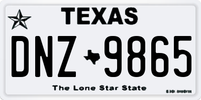 TX license plate DNZ9865