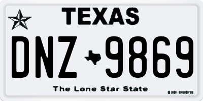 TX license plate DNZ9869