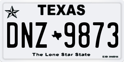 TX license plate DNZ9873
