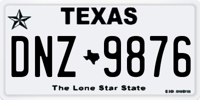 TX license plate DNZ9876