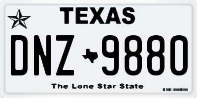 TX license plate DNZ9880
