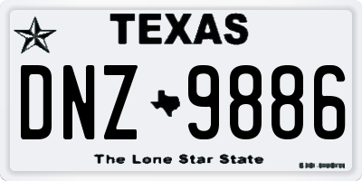 TX license plate DNZ9886
