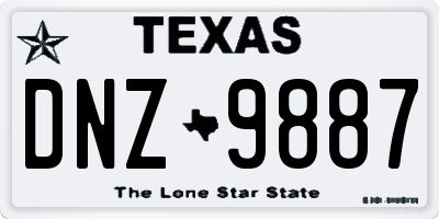 TX license plate DNZ9887