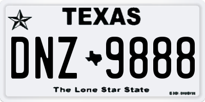 TX license plate DNZ9888