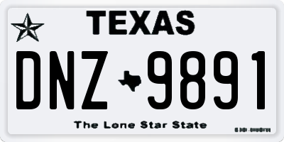 TX license plate DNZ9891