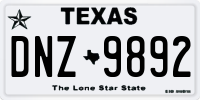TX license plate DNZ9892