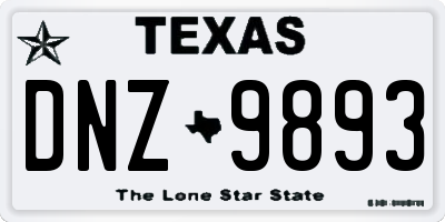 TX license plate DNZ9893