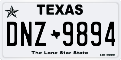 TX license plate DNZ9894