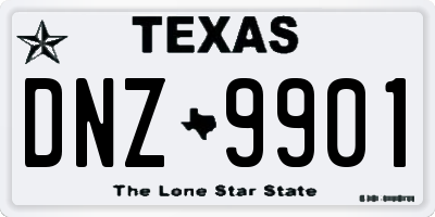 TX license plate DNZ9901