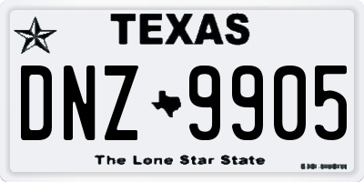 TX license plate DNZ9905