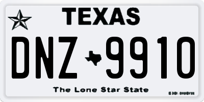 TX license plate DNZ9910