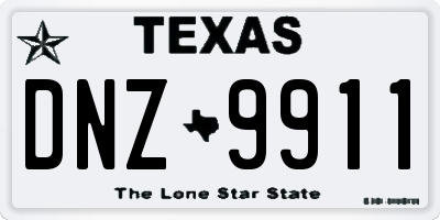 TX license plate DNZ9911