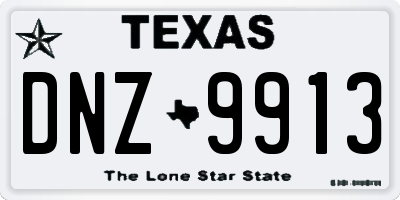 TX license plate DNZ9913