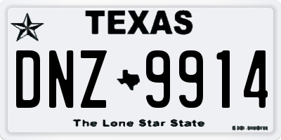 TX license plate DNZ9914