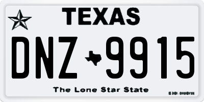 TX license plate DNZ9915