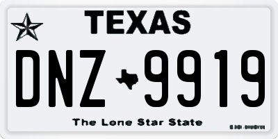 TX license plate DNZ9919