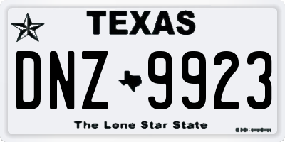 TX license plate DNZ9923
