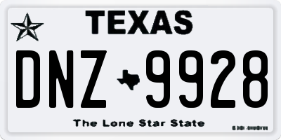 TX license plate DNZ9928