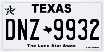 TX license plate DNZ9932