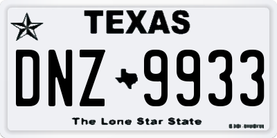 TX license plate DNZ9933