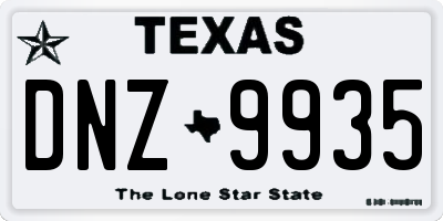 TX license plate DNZ9935