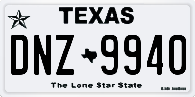 TX license plate DNZ9940