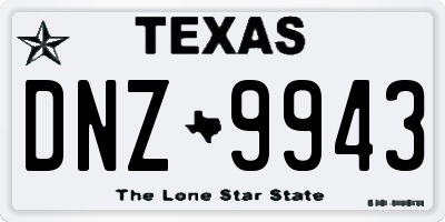 TX license plate DNZ9943