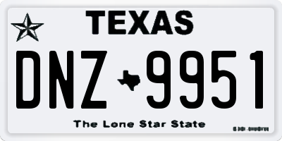 TX license plate DNZ9951