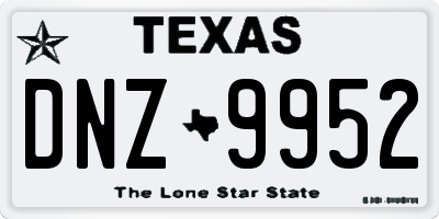TX license plate DNZ9952
