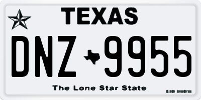 TX license plate DNZ9955