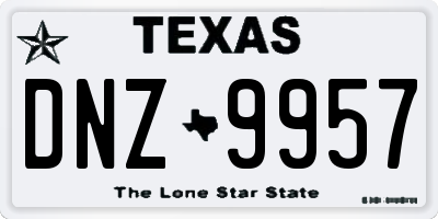 TX license plate DNZ9957
