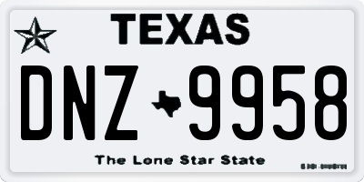 TX license plate DNZ9958