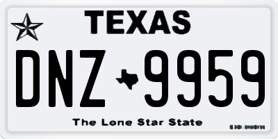 TX license plate DNZ9959