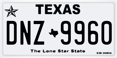 TX license plate DNZ9960