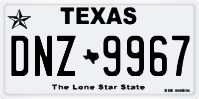 TX license plate DNZ9967