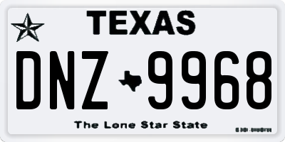 TX license plate DNZ9968
