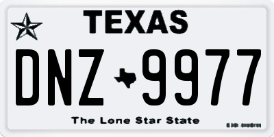 TX license plate DNZ9977