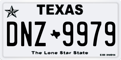 TX license plate DNZ9979