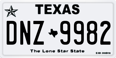TX license plate DNZ9982
