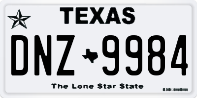 TX license plate DNZ9984