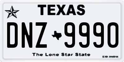 TX license plate DNZ9990