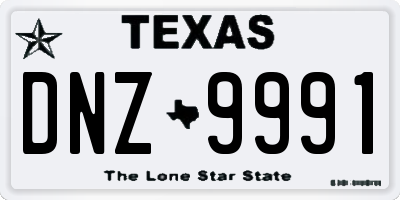 TX license plate DNZ9991