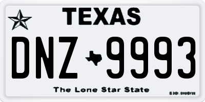 TX license plate DNZ9993