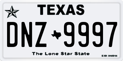 TX license plate DNZ9997