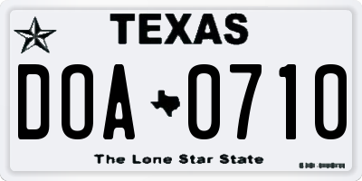 TX license plate DOA0710