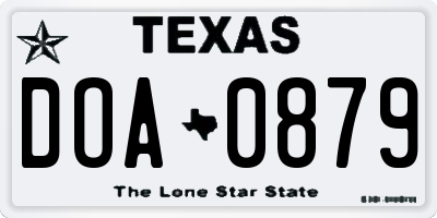 TX license plate DOA0879