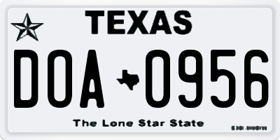 TX license plate DOA0956