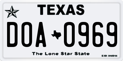 TX license plate DOA0969