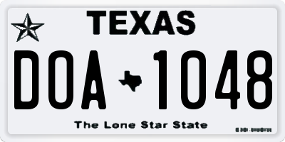 TX license plate DOA1048