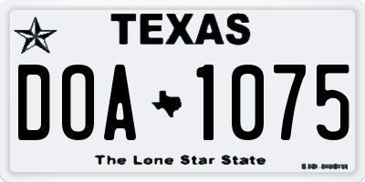 TX license plate DOA1075